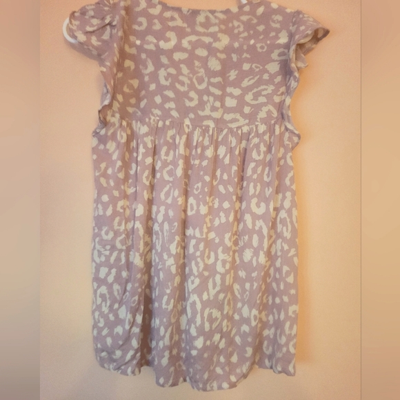 2/$15 Savanna Jane Boho Chic Top, S, Purple Leopard, Floral Embroidery, NWT - Picture 8 of 15